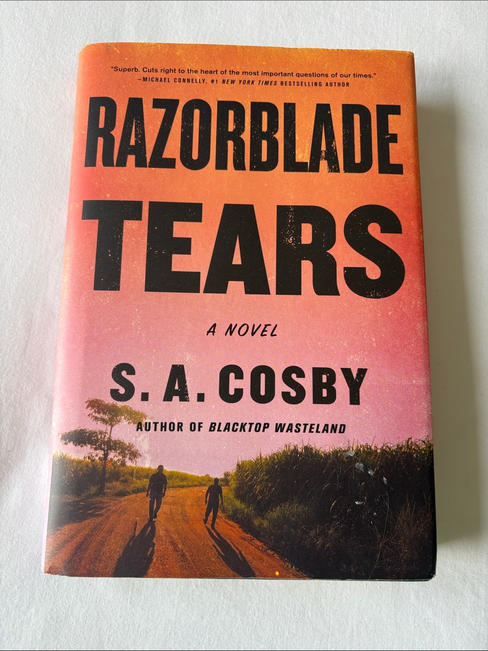 Razorblade Tears by S. A. Cosby - Sunset Orange & Pink Hardcover